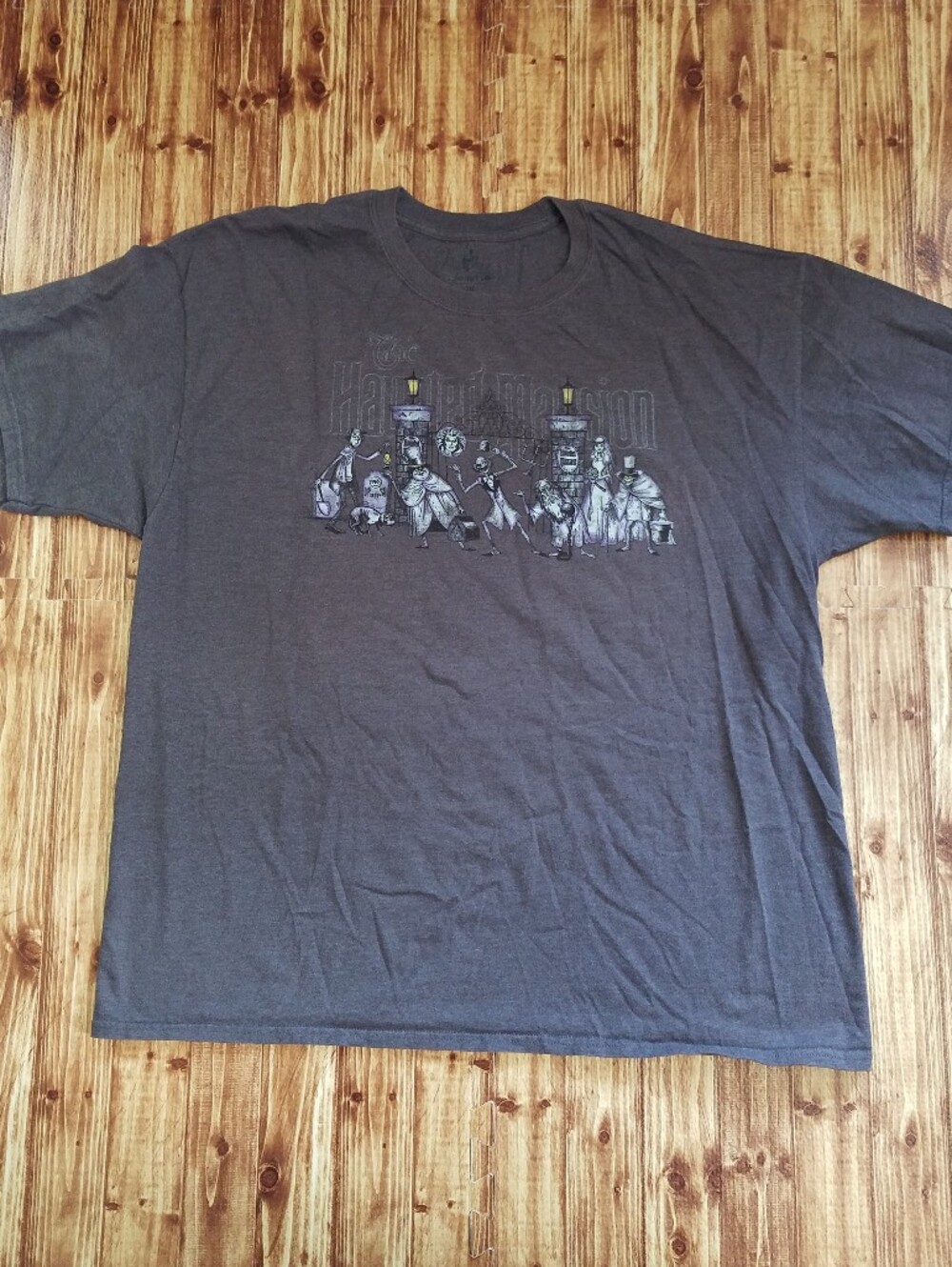 Disney Parks Haunted Mansion Men's 2XL Gray Graphic T-Shirt Halloween Disneyland